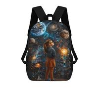sinyumoney Child Exploring Space Backpacks 3D Printed 17inch Kids School Backpack Outdoor Casual Daypack Casual Travel Bags for Middle School Students