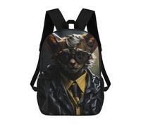 sinyumoney Children 17inch School Backpack 3D Printed Agent Bat Funny Animal Bookbags Travel Rucksack Casual Large Capacity Daypack for Boys Girls