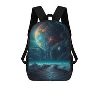 sinyumoney Children 17inch School Backpack 3D Printed Alien Planet Landscape Bookbags Travel Rucksack Casual Large Capacity Daypack for Boys Girls