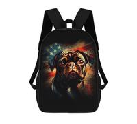 sinyumoney Children 17inch School Backpack 3D Printed American Pug Bookbags Travel Rucksack Casual Large Capacity Daypack for Boys Girls