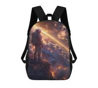 sinyumoney Children 17inch School Backpack 3D Printed Astronaut Cosmic Sunset Bookbags Travel Rucksack Casual Large Capacity Daypack for Boys Girls