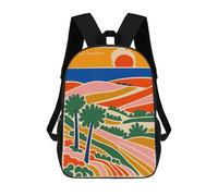 sinyumoney Children 17inch School Backpack 3D Printed California Coastline Landscape Art Print Bookbags Travel Rucksack Casual Large Capacity Daypack for Boys Girls