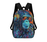 sinyumoney Children 17inch School Backpack 3D Printed Chill Monkey Vibes Bookbags Travel Rucksack Casual Large Capacity Daypack for Boys Girls