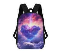 sinyumoney Children 17inch School Backpack 3D Printed Cloud Heart in Sky Bookbags Travel Rucksack Casual Large Capacity Daypack for Boys Girls