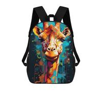 sinyumoney Children 17inch School Backpack 3D Printed Colorful Giraffe Art Print-1 Bookbags Travel Rucksack Casual Large Capacity Daypack for Boys Girls