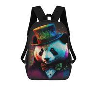 sinyumoney Children 17inch School Backpack 3D Printed Colorful Panda Art Print-7 Bookbags Travel Rucksack Casual Large Capacity Daypack for Boys Girls