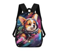 sinyumoney Children 17inch School Backpack 3D Printed Corgi Astronaut in Space -10 Bookbags Travel Rucksack Casual Large Capacity Daypack for Boys Girls