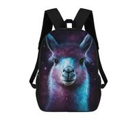 sinyumoney Children 17inch School Backpack 3D Printed Cosmic Llama Art Print-2 Bookbags Travel Rucksack Casual Large Capacity Daypack for Boys Girls