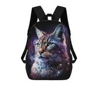sinyumoney Children 17inch School Backpack 3D Printed Cosmic Lynx Portrait-3 Bookbags Travel Rucksack Casual Large Capacity Daypack for Boys Girls
