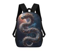 sinyumoney Children 17inch School Backpack 3D Printed Cosmic Serpent Bookbags Travel Rucksack Casual Large Capacity Daypack for Boys Girls