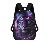 sinyumoney Children 17inch School Backpack 3D Printed Cosmic Tiger Portrait-21 Bookbags Travel Rucksack Casual Large Capacity Daypack for Boys Girls