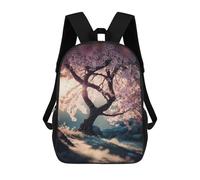 sinyumoney Children 17inch School Backpack 3D Printed Dreamy Cherry Blossom Tree Bookbags Travel Rucksack Casual Large Capacity Daypack for Boys Girls