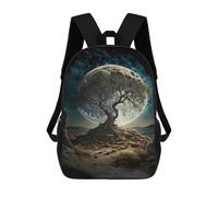 sinyumoney Children 17inch School Backpack 3D Printed Enchanted Desert Moonlit Scene Bookbags Travel Rucksack Casual Large Capacity Daypack for Boys Girls
