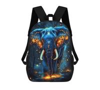 sinyumoney Children 17inch School Backpack 3D Printed Enchanted Forest Elephant -1 Bookbags Travel Rucksack Casual Large Capacity Daypack for Boys Girls