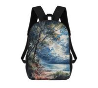 sinyumoney Children 17inch School Backpack 3D Printed Evening Warmth Bookbags Travel Rucksack Casual Large Capacity Daypack for Boys Girls