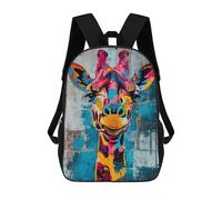 sinyumoney Children 17inch School Backpack 3D Printed Expressive Giraffe Bookbags Travel Rucksack Casual Large Capacity Daypack for Boys Girls