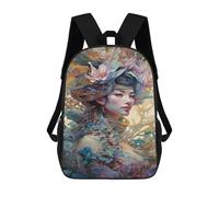 sinyumoney Children 17inch School Backpack 3D Printed Fantasy Floral Artwork-2 Bookbags Travel Rucksack Casual Large Capacity Daypack for Boys Girls