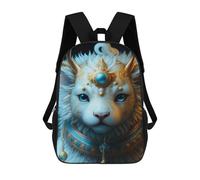 sinyumoney Children 17inch School Backpack 3D Printed Fantasy Lion King Artwork Bookbags Travel Rucksack Casual Large Capacity Daypack for Boys Girls