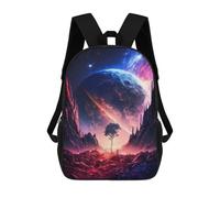 sinyumoney Children 17inch School Backpack 3D Printed Galactic Twilight Valley Bookbags Travel Rucksack Casual Large Capacity Daypack for Boys Girls