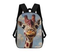 sinyumoney Children 17inch School Backpack 3D Printed Giraffe Art Print Bookbags Travel Rucksack Casual Large Capacity Daypack for Boys Girls