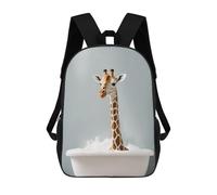 sinyumoney Children 17inch School Backpack 3D Printed Giraffe Funny Animal Bookbags Travel Rucksack Casual Large Capacity Daypack for Boys Girls