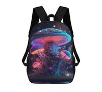 sinyumoney Children 17inch School Backpack 3D Printed Glowing Fantasy Mushrooms Bookbags Travel Rucksack Casual Large Capacity Daypack for Boys Girls