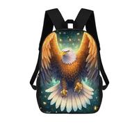 sinyumoney Children 17inch School Backpack 3D Printed Golden Eagle Fantasy Artwork Bookbags Travel Rucksack Casual Large Capacity Daypack for Boys Girls