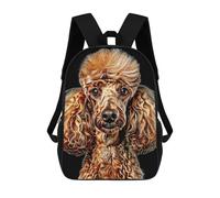 sinyumoney Children 17inch School Backpack 3D Printed Golden Poodle Art Print Bookbags Travel Rucksack Casual Large Capacity Daypack for Boys Girls