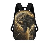 sinyumoney Children 17inch School Backpack 3D Printed Golden Religious Iconography-1 Bookbags Travel Rucksack Casual Large Capacity Daypack for Boys Girls
