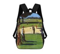 sinyumoney Children 17inch School Backpack 3D Printed Golf Bookbags Travel Rucksack Casual Large Capacity Daypack for Boys Girls