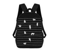 sinyumoney Children 17inch School Backpack 3D Printed Lazy Sloth Bookbags Travel Rucksack Casual Large Capacity Daypack for Boys Girls