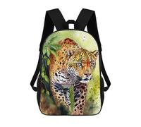 sinyumoney Children 17inch School Backpack 3D Printed Leopard In The Jungle Bookbags Travel Rucksack Casual Large Capacity Daypack for Boys Girls