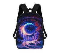 sinyumoney Children 17inch School Backpack 3D Printed Magical Winter Forest Scene Bookbags Travel Rucksack Casual Large Capacity Daypack for Boys Girls