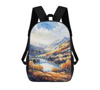 sinyumoney Children 17inch School Backpack 3D Printed Mountain Autumn Glory Bookbags Travel Rucksack Casual Large Capacity Daypack for Boys Girls