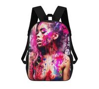 sinyumoney Children 17inch School Backpack 3D Printed Naked Woman in Paint Bookbags Travel Rucksack Casual Large Capacity Daypack for Boys Girls