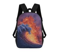 sinyumoney Children 17inch School Backpack 3D Printed Ocean Wave Sunset Painting Bookbags Travel Rucksack Casual Large Capacity Daypack for Boys Girls