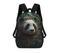 sinyumoney Children 17inch School Backpack 3D Printed Panda Flowers Plants Magic Bookbags Travel Rucksack Casual Large Capacity Daypack for Boys Girls