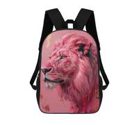 sinyumoney Children 17inch School Backpack 3D Printed Pink Lion Art Print-3 Bookbags Travel Rucksack Casual Large Capacity Daypack for Boys Girls