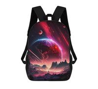 sinyumoney Children 17inch School Backpack 3D Printed Red Evil Stellar Horizon Bookbags Travel Rucksack Casual Large Capacity Daypack for Boys Girls