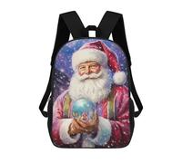 sinyumoney Children 17inch School Backpack 3D Printed Santas Fortune Telling Bookbags Travel Rucksack Casual Large Capacity Daypack for Boys Girls