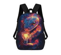sinyumoney Children 17inch School Backpack 3D Printed Snakes Light Bulb Artwork Bookbags Travel Rucksack Casual Large Capacity Daypack for Boys Girls