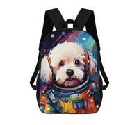 sinyumoney Children 17inch School Backpack 3D Printed Space Pup Adventure -28 Bookbags Travel Rucksack Casual Large Capacity Daypack for Boys Girls