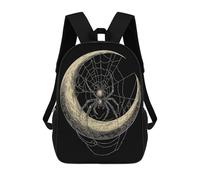 sinyumoney Children 17inch School Backpack 3D Printed Spider Moon Web Bookbags Travel Rucksack Casual Large Capacity Daypack for Boys Girls