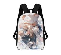 sinyumoney Children 17inch School Backpack 3D Printed Stylish Teddy Bear Art Print Bookbags Travel Rucksack Casual Large Capacity Daypack for Boys Girls
