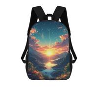 sinyumoney Children 17inch School Backpack 3D Printed Sunset Serenity Landscape -1 Bookbags Travel Rucksack Casual Large Capacity Daypack for Boys Girls