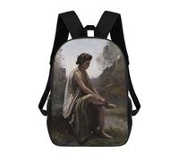 sinyumoney Children 17inch School Backpack 3D Printed The Wounded Eurydice Bookbags Travel Rucksack Casual Large Capacity Daypack for Boys Girls