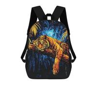 sinyumoney Children 17inch School Backpack 3D Printed Tiger in Amazon Rainforest-2 Bookbags Travel Rucksack Casual Large Capacity Daypack for Boys Girls