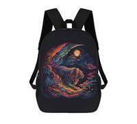 sinyumoney Children 17inch School Backpack 3D Printed Tiger Neon Light Colors Bookbags Travel Rucksack Casual Large Capacity Daypack for Boys Girls