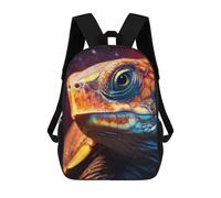 sinyumoney Children 17inch School Backpack 3D Printed Turtle Closeup Face Bookbags Travel Rucksack Casual Large Capacity Daypack for Boys Girls