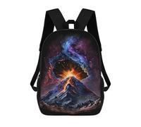sinyumoney Children 17inch School Backpack 3D Printed Volcanic Eruption in Space-2 Bookbags Travel Rucksack Casual Large Capacity Daypack for Boys Girls